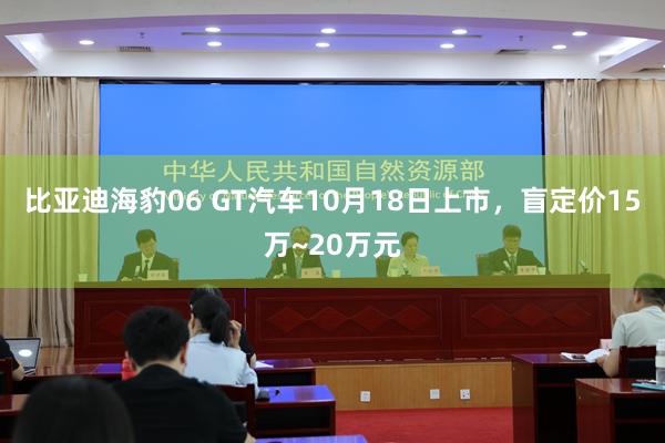 比亚迪海豹06 GT汽车10月18日上市，盲定价15万~20万元