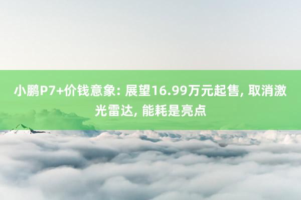 小鹏P7+价钱意象: 展望16.99万元起售, 取消激光雷达, 能耗是亮点